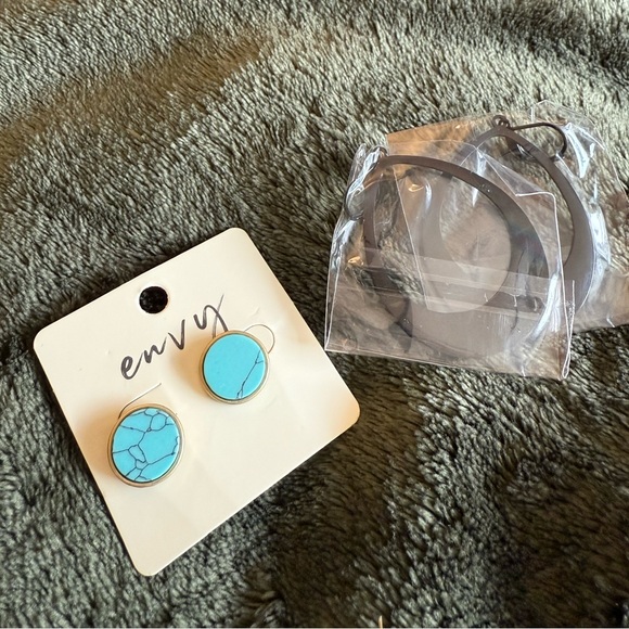 Jewelry - Turquoise, hoops woman’s earring bundle